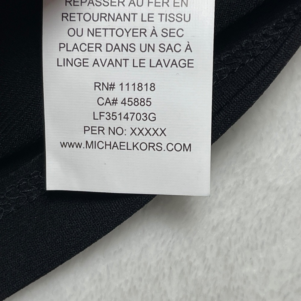 Michael Kors Women Black Ring V-Neck Long Sleeve Top 1XL NEW Minimalist Staple - Picture 7 of 9